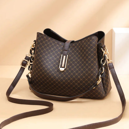 Handgemaakte Schoudertas Dames PU-leer Vintage Stijl Camel Zwart Bruin Dagelijks Gebruik Elegante Tas