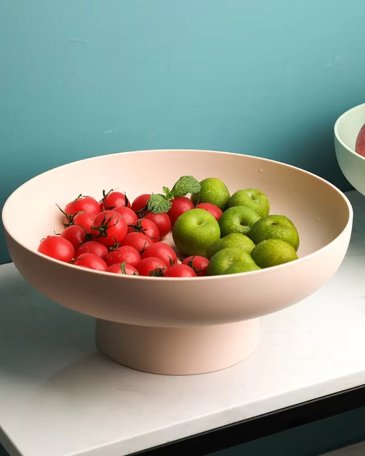 Vintage Serveerkom Retro Stijl Pastelkleuren Keramiek Grote Schaal Salade Ontbijt Scandinavisch Interieur Tafelaccessoire