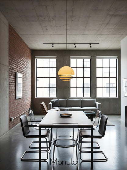 Stijlvolle Hanglamp Bauhaus Design Oranje-Wit Sfeerverlichting voor Moderne Interieurs