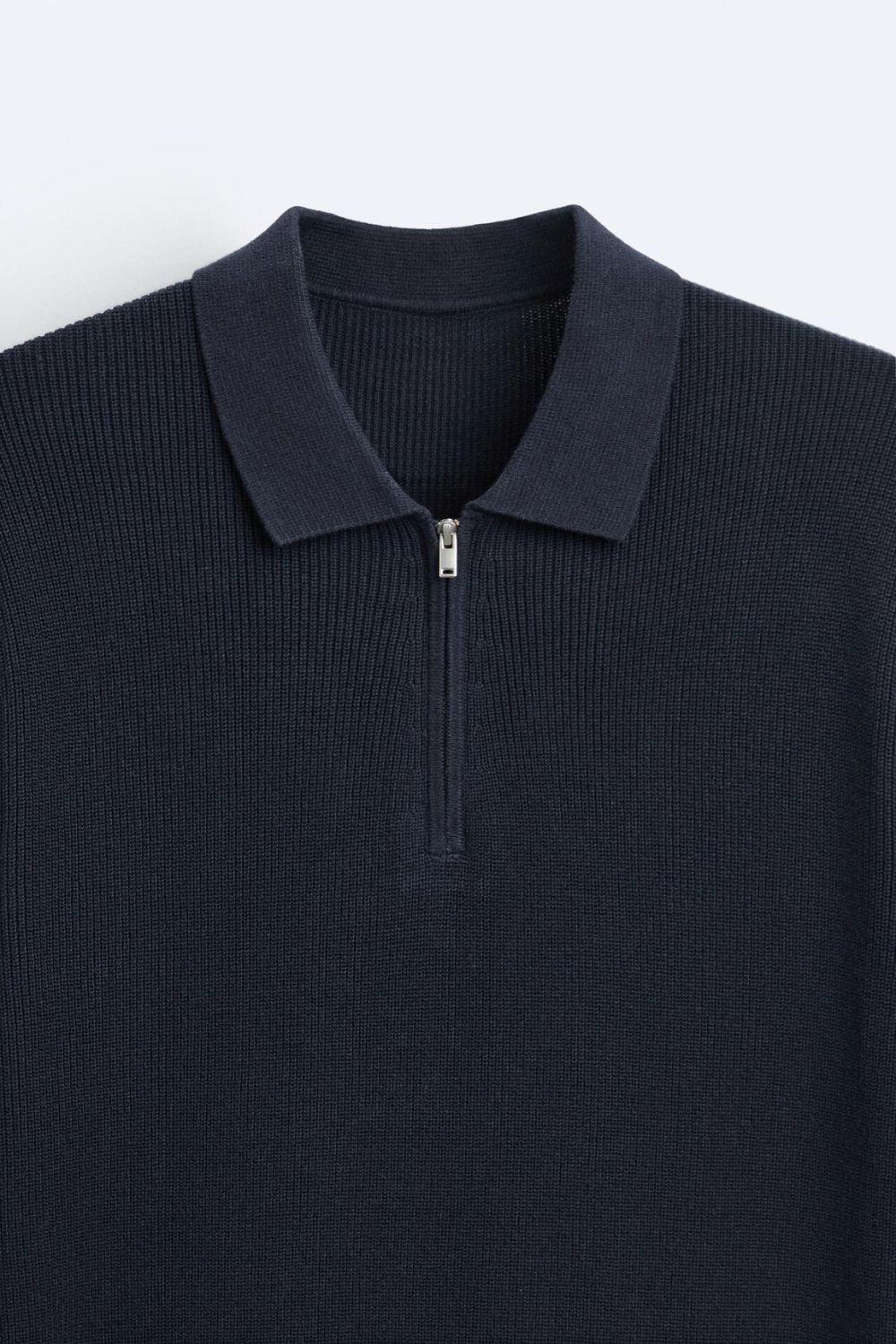 Mannen Polo Rits Gebreid Elegante Look