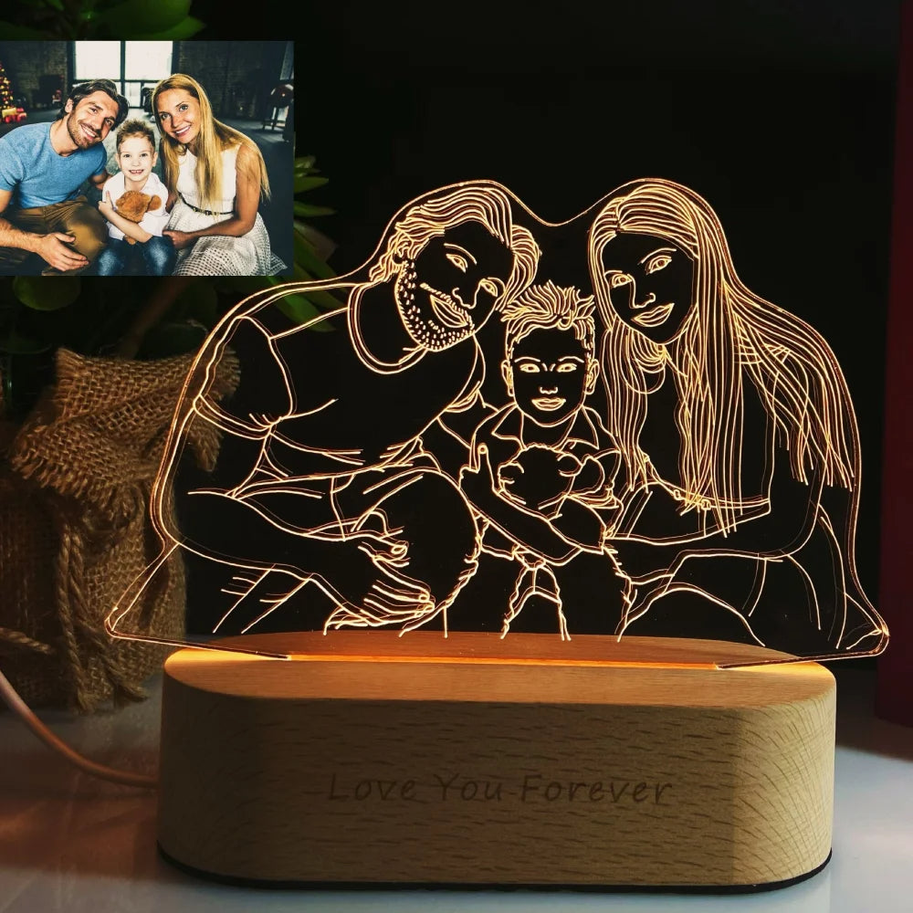 Gepersonaliseerde Fotolamp met Eigen Afbeelding en Tekst – RGB LED Verlichting voor Romantische Momenten