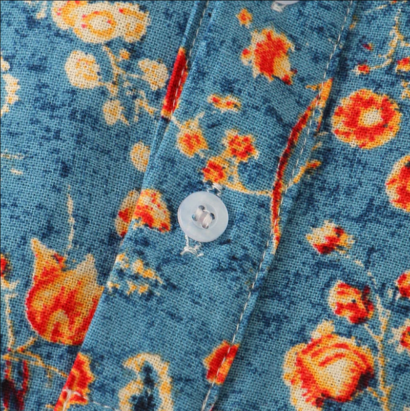 Mannen Overhemd Korte Mouwen Bloemenprint Zomer