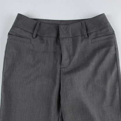 Elegante Broek Hoog Uitgesneden met Wijde Pijpen