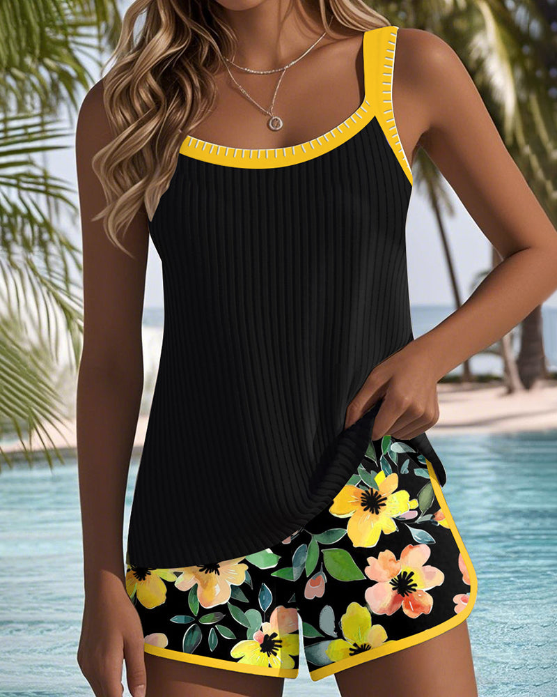 Dames Tweedelige Tankini Set Elegante Pasvorm