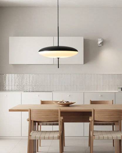 Moderne Hanglamp Met Zwevend Design In Acryl En Metaal Met Warme Diffuse Verlichting