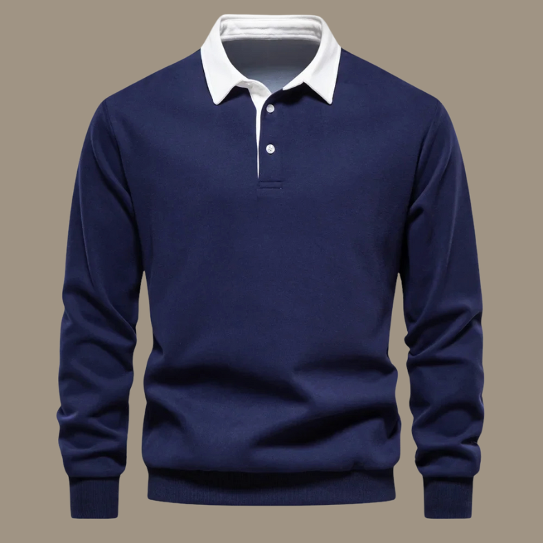Herensweater Klassieke Polokraag Zacht en Comfortabel