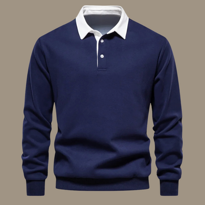 Herensweater Klassieke Polokraag Zacht en Comfortabel