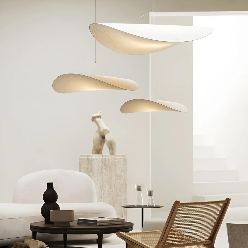 Hanglamp Japandi Handgeweven Zijde Wit Ø40 Ø60 Ø80 Slaapkamer Eetkamer