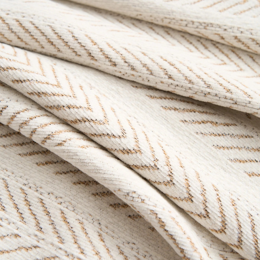 Chenille Bankhoes met Visgraatpatroon en Franjes – Antislip Beschermhoes voor Bank 2-Zits 3-Zits 4-Zits