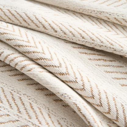 Chenille Bankhoes met Visgraatpatroon en Franjes – Antislip Beschermhoes voor Bank 2-Zits 3-Zits 4-Zits