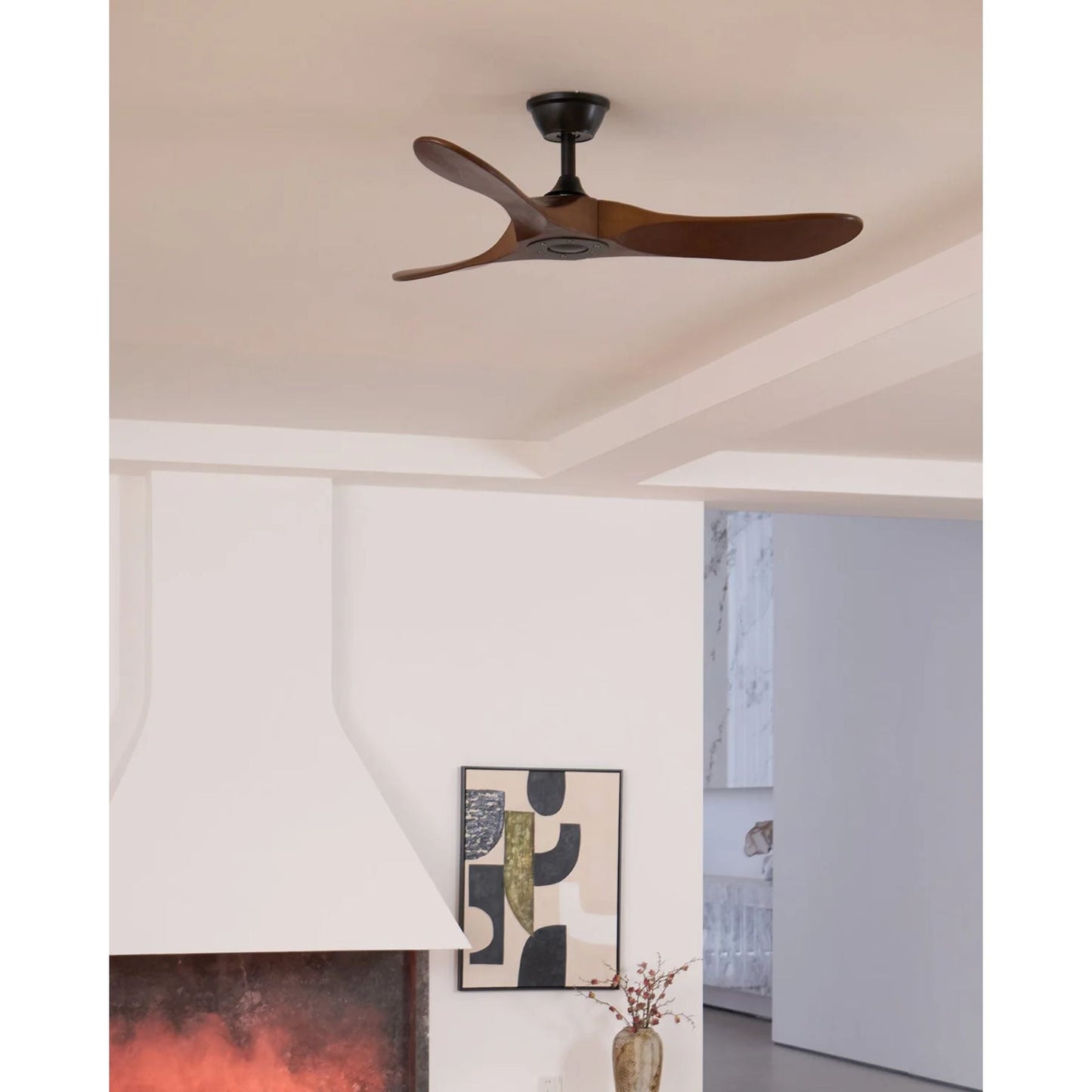 Leno Houten Plafondventilator Walnoot Stil 6 Snelheden Woonkamer Slaapkamer Design Ventilator Met Afstandsbediening Modern Interieur