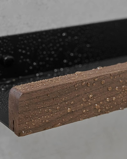 Wandplank Metaal met Houten Voorzijde 20cm 30cm 40cm Scandinavisch Design Badkamer Keuken Woonkamer Opbergen Organizer Matte Afwerking