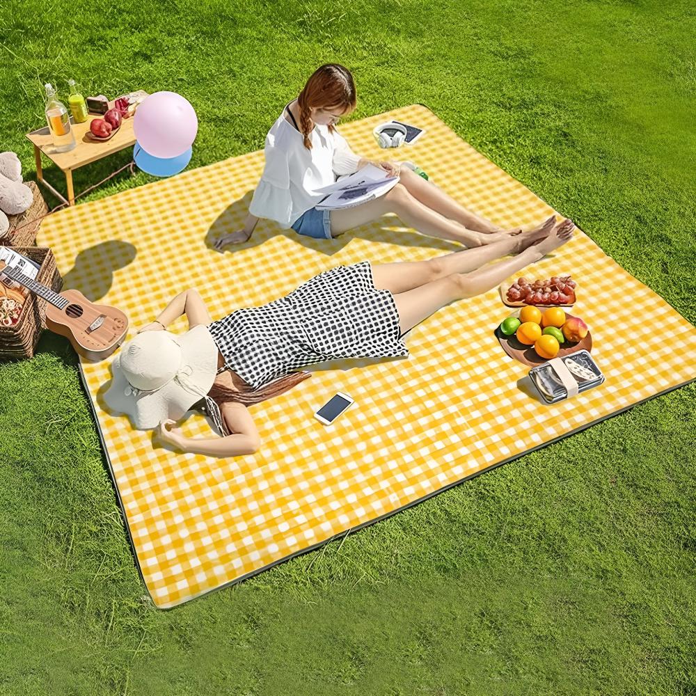 Waterdichte Opvouwbare Picknickkleed voor Buiten – Zachte Bovenzijde PEVA Onderzijde – Compact Draagbaar Strandkleed voor Picknick Camping Park