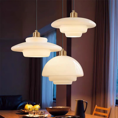 Hanglamp Glas E27 Goud Rond Woonkamer Eettafel Keuken Organisch Design Sfeerverlichting Modern Interieur