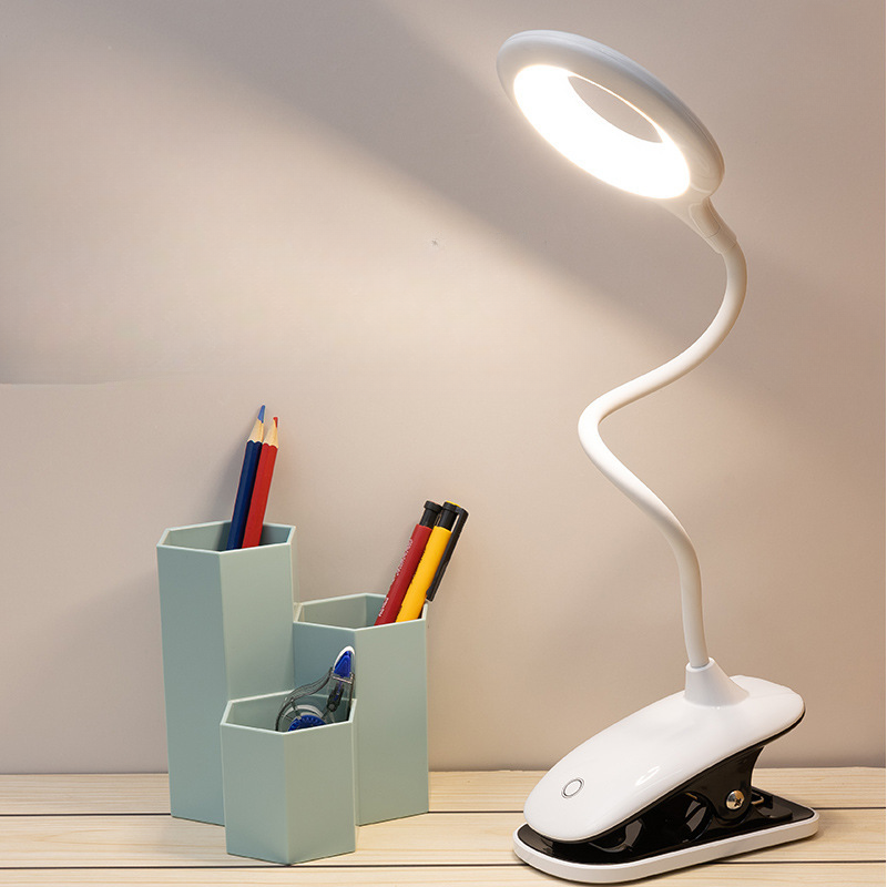 Oplaadbare Clip-on Leeslamp met Flexibele Hals en Dimbare LED Verlichting