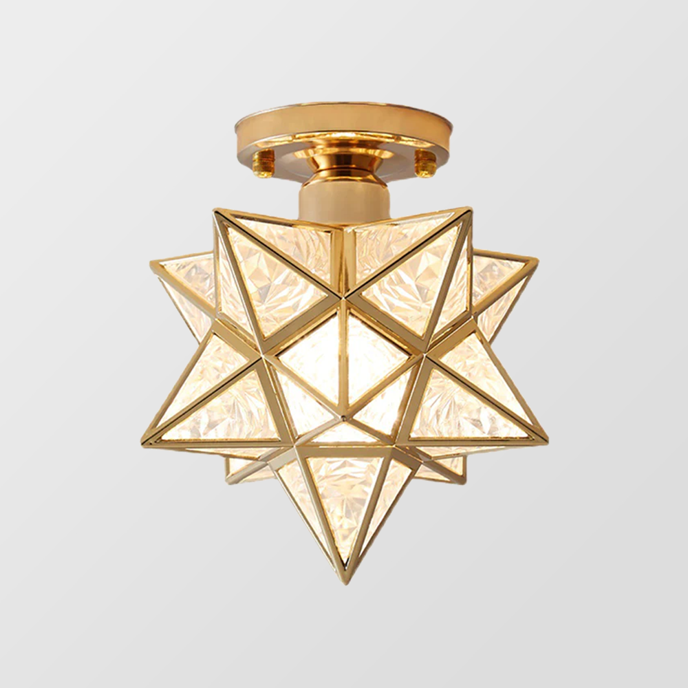 Pinlo stervorm plafondlamp E27 goud hal slaapkamer verlichting geometrisch design plafondlamp modern klassiek compact 20 cm