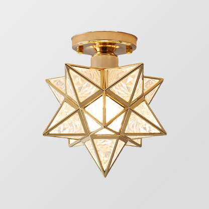Pinlo stervorm plafondlamp E27 goud hal slaapkamer verlichting geometrisch design plafondlamp modern klassiek compact 20 cm