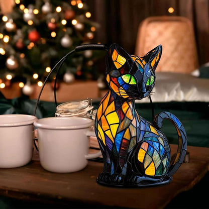 Handgemaakte Kattenlampe - Decoratieve Tafellamp met Warm Licht - Nachtlampje voor Dierenliefhebbers - Origineel Kado voor Verjaardagen en Feestdagen