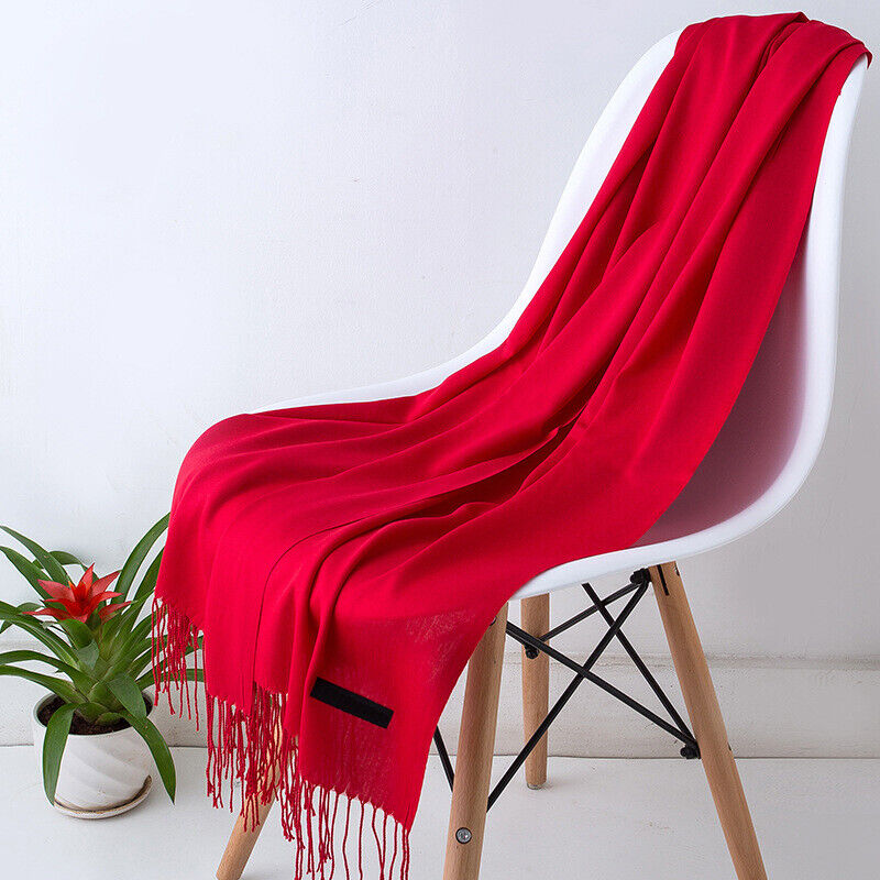 Kasjmieren Sjaal 200x70cm Zacht Warm Franje Effen Kleuren Winter Accessoire Veelzijdig Draagbaar Trendy Modesjaals Dames