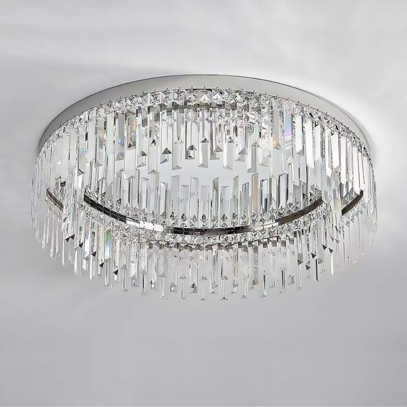Kristallen Plafondlamp Rond Modern Flush Mount Chroom E12 Dimbaar Woonkamer Slaapkamer