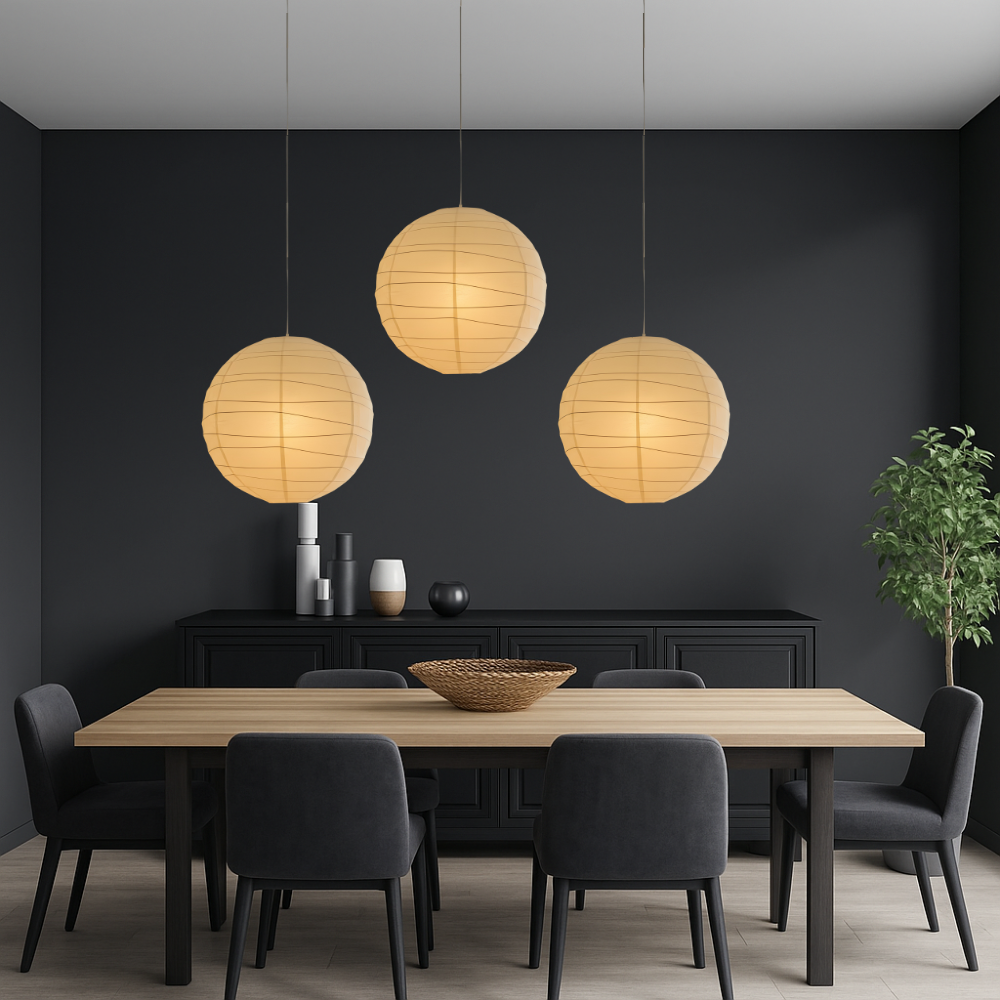 Akari hanglamp rijstpapier Ø30 Ø45 Ø55 wit woonkamer slaapkamer Japans design sfeerverlichting