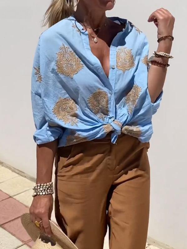 Vrouwelijke Blouse met Leuke Drukkerij