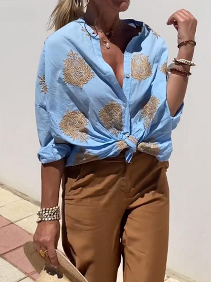 Vrouwelijke Blouse met Leuke Drukkerij