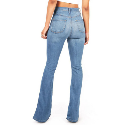 Hoge Taille Flared Damesjeans Comfortabel Retro Stijl
