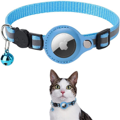 Veiligheidskat Halsband met Reflecterende Strepen en Snelsluiting | GPS Tracker Houder