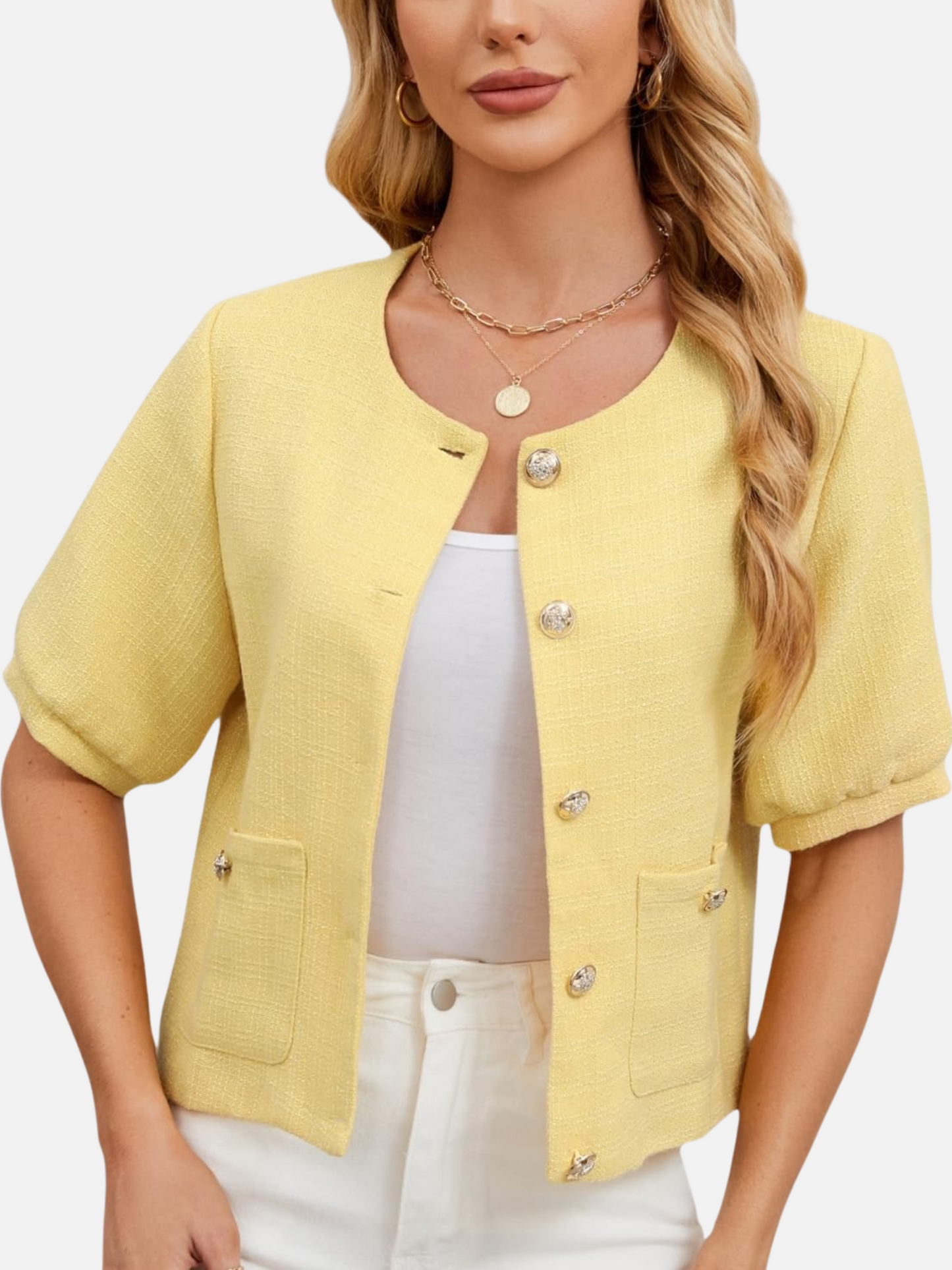 Dames Cropped Jasje Tweed Stijlvol