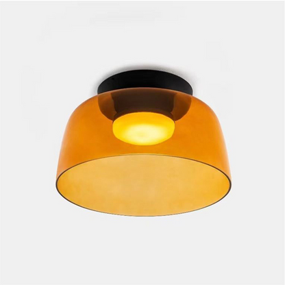 Design Glazen Plafondlamp met Gelaagde Structuur — Elegant Lichtspel voor Eetkamer, Woonkamer en Slaapkamer