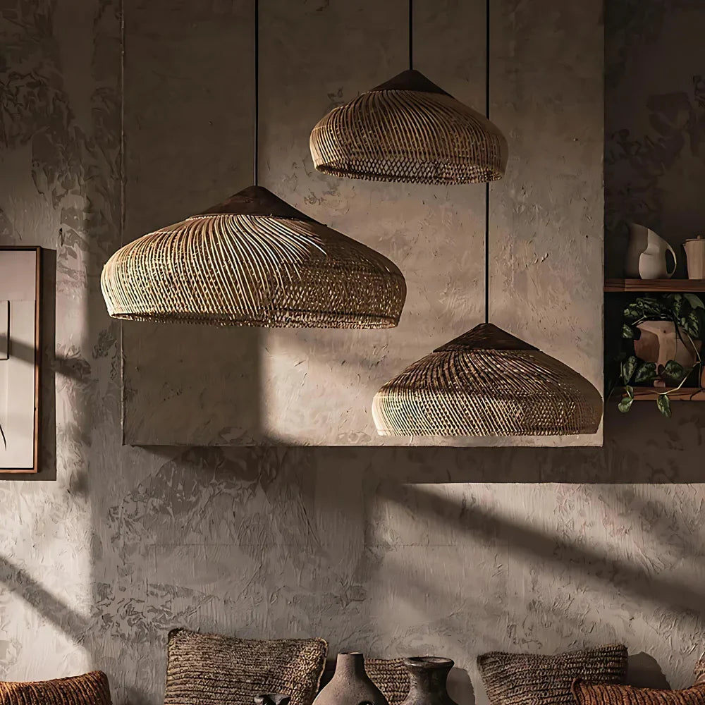 Hanglamp Rattan Bamboe Handgevlochten Bohemian Retro E27 Ø40 Ø60 Eetkamer