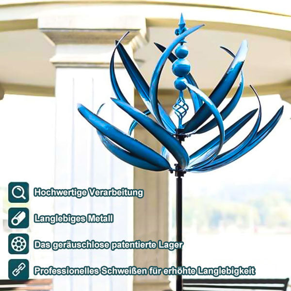 Tuinwindmolen Draaibaar Metaal Weervaan Vogel Design Blauw Rood 90cm voor Terras Tuin Balkon Decoratie