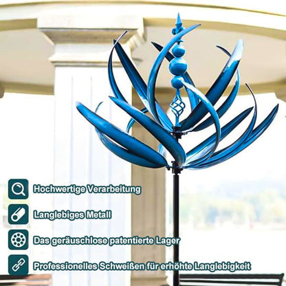 Tuinwindmolen Draaibaar Metaal Weervaan Vogel Design Blauw Rood 90cm voor Terras Tuin Balkon Decoratie