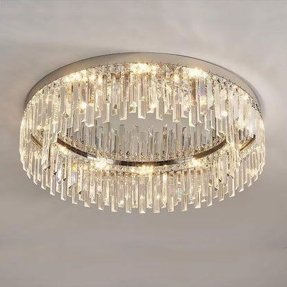Kristallen Plafondlamp Rond Modern Flush Mount Chroom E12 Dimbaar Woonkamer Slaapkamer