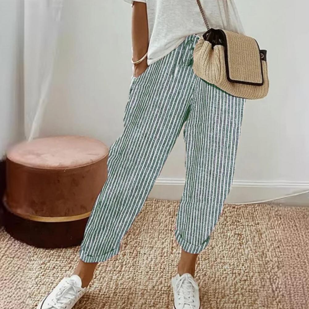 Relaxed Fit Broek met Streepjes Patroon
