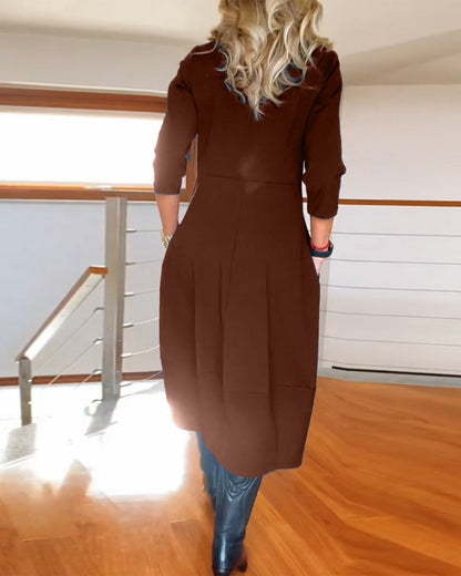 Vrouwelijke Elegante Jurk Comfortabele Stijl