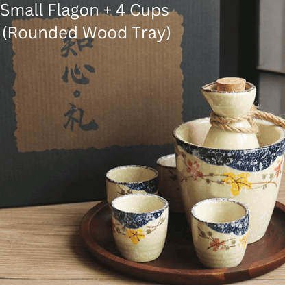Japans Sakura Sake Serviesset met Karaf en Kopjes – Keramiek met Kersenbloesem Motief