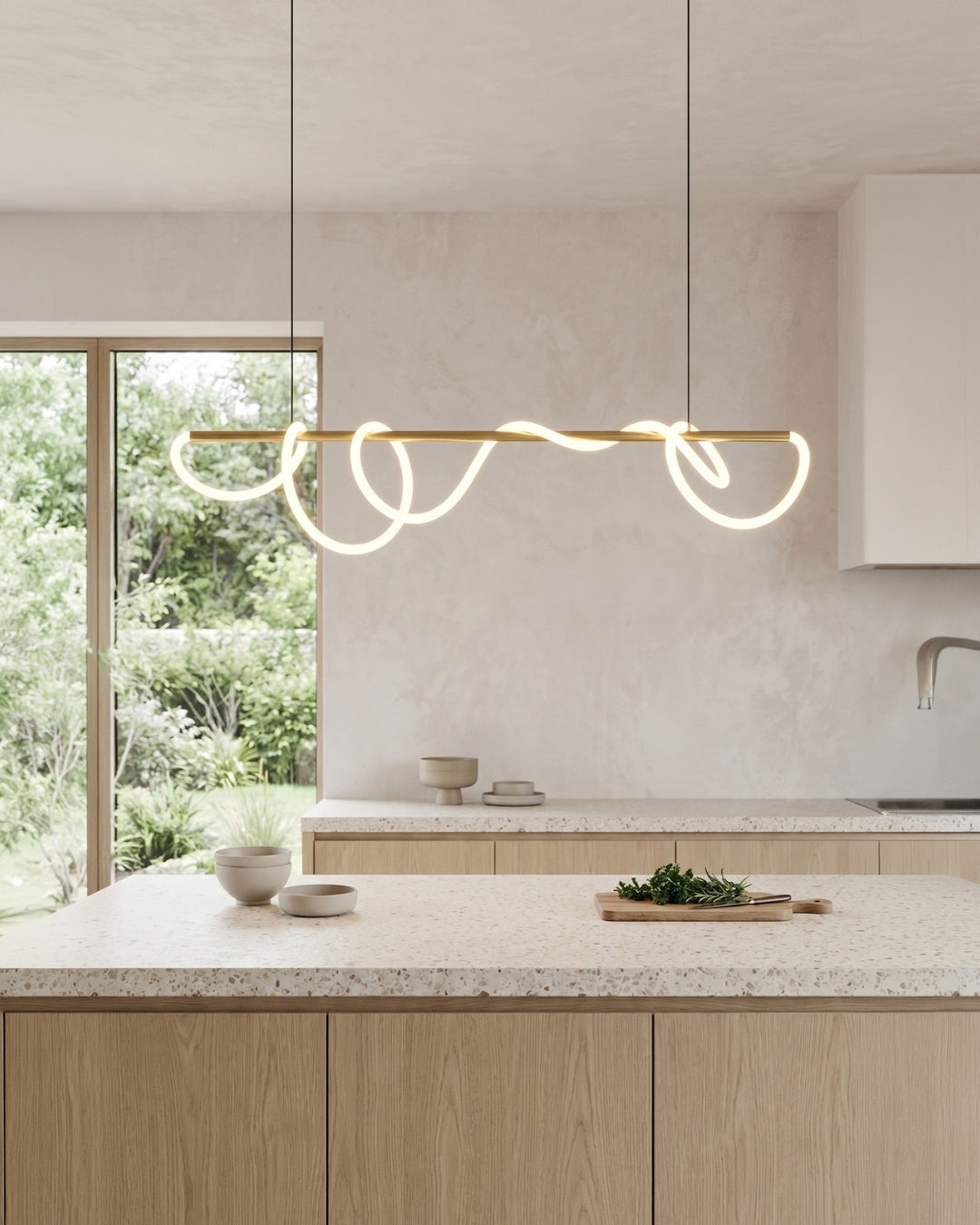 LED-design hanglamp met metalen koordstructuur zwart satijn 100 cm dimbaar warm wit modern interieur eetkamer keukeneiland