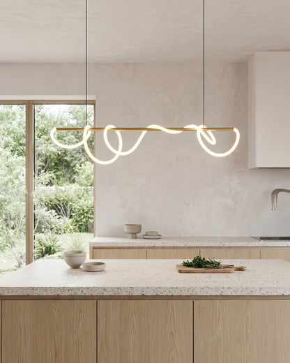 LED-design hanglamp met metalen koordstructuur zwart satijn 100 cm dimbaar warm wit modern interieur eetkamer keukeneiland