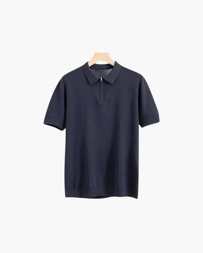 Heren Polo Korte Mouwen Gebreid Brooks Rits