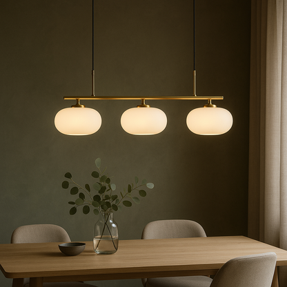 Bauhaus 3-kops hanglamp glas metaal zwart kookeiland eetkamer verlichting moderne design lamp minimalistisch interieur