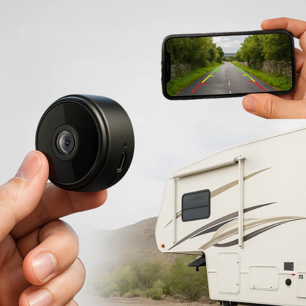 Draadloze HD Achteruitrijcamera voor Camper, Truck en Aanhanger met Nachtzicht | Waterdicht | Eenvoudige Installatie | Infrarood Nachtzicht | Draadloos Ontwerp