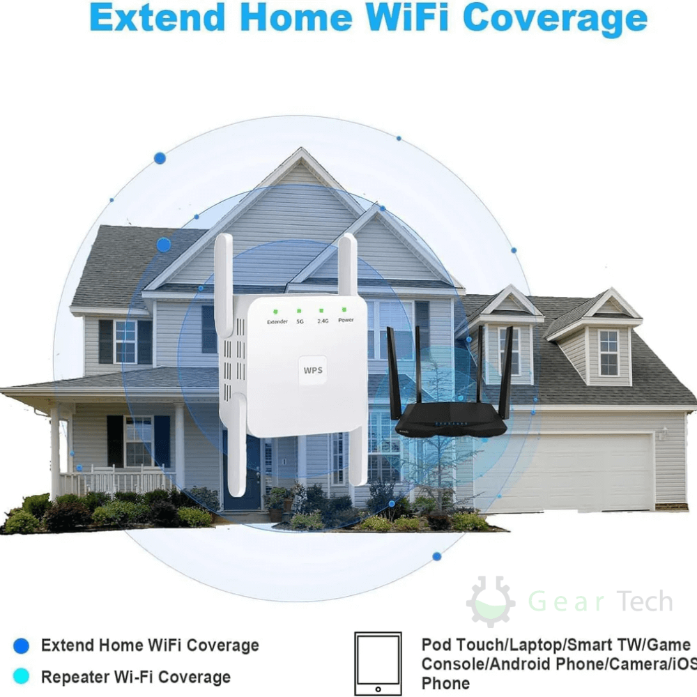 Dual-Band WiFi Signaalversterker voor Volledig Bereik in Huis