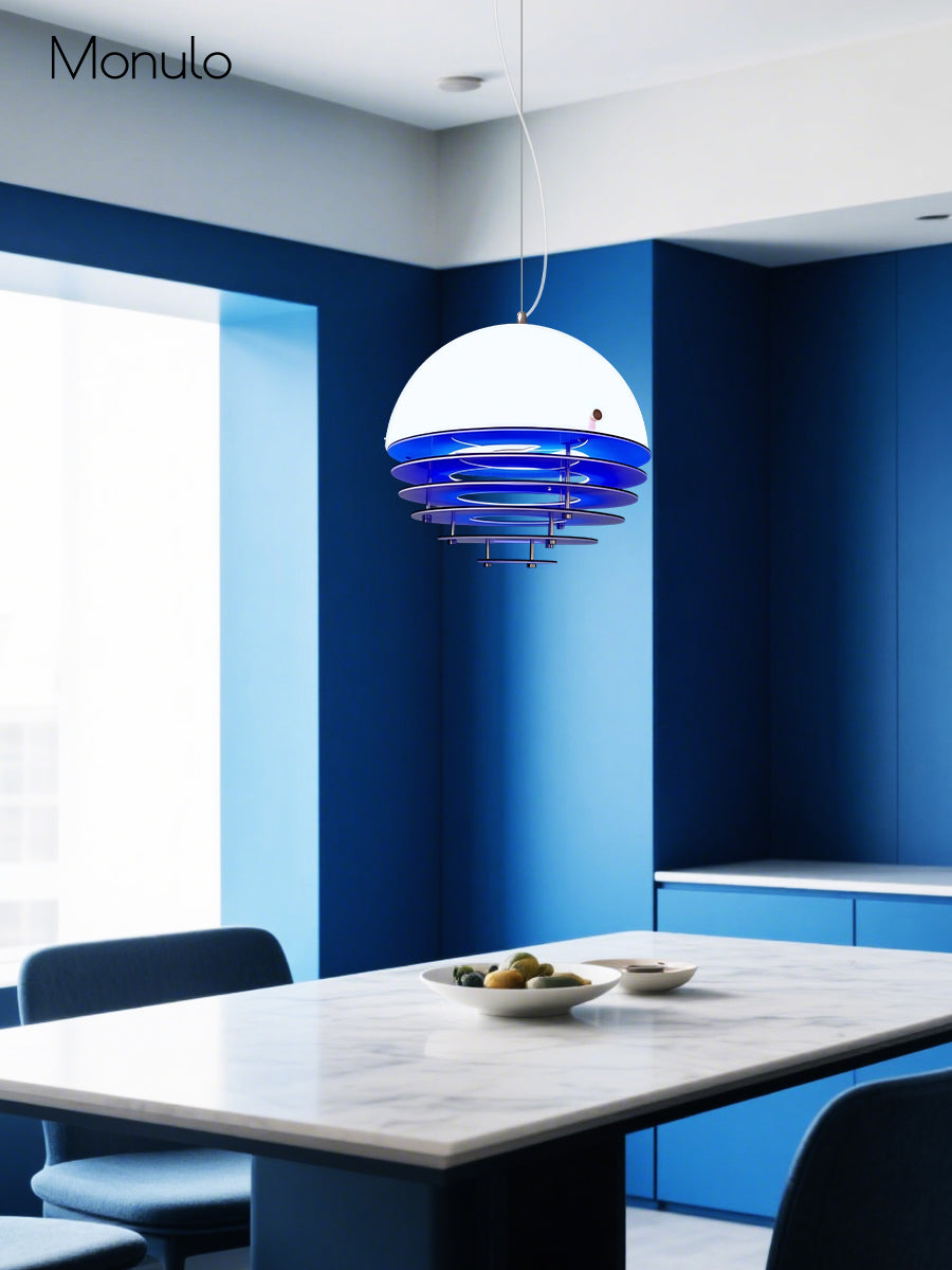 Stijlvolle Hanglamp Bauhaus Design Oranje-Wit Sfeerverlichting voor Moderne Interieurs
