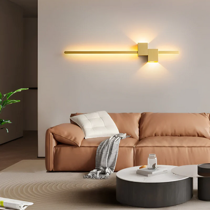 LED Wandlamp Modern Aluminium 62cm Warm Wit Zwart Wit Goud