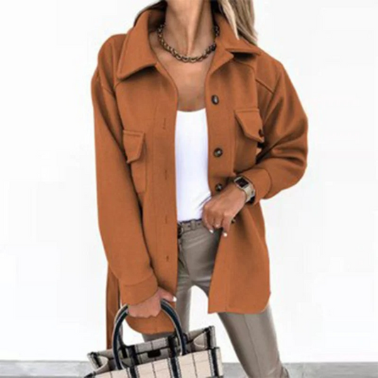 Blauwe Fleece Jas Lange Herenjas Met Kraag - StudioMarella