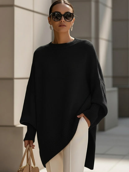 Dames Gebreide Poncho Trui Oversized Warm