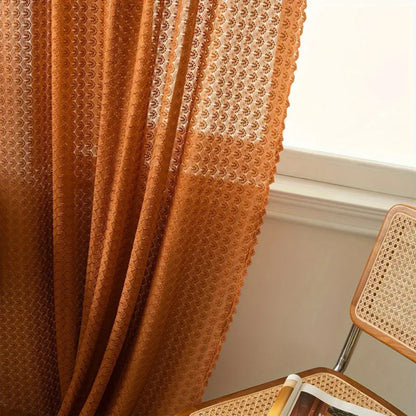 Gehaakte Gordijn Amber 150x99cm Bohemian Stijl Lichtfilterend Decoratief Raamgordijn Microvezel