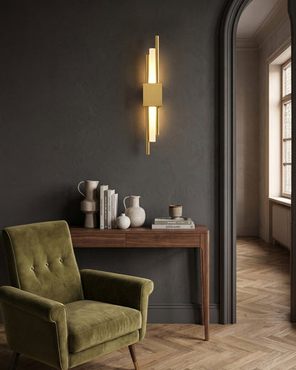 Scandinavische Minimalistische Wandlamp – Modern Verticaal Design met Gerichte LED-Verlichting – Zwart Goud